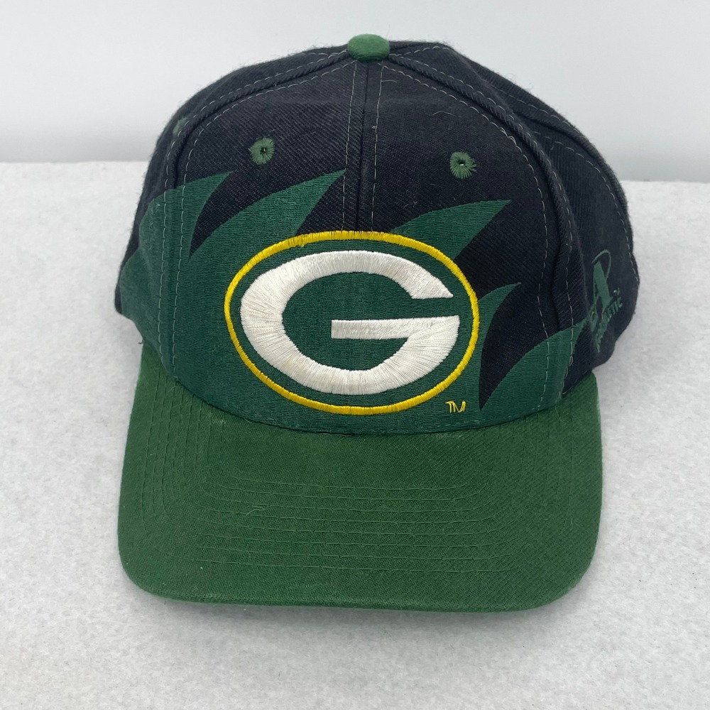 Vintage Green Bay Packers Logo Athletic Snapback NFL Pro Line Shark Tooth Cap‎